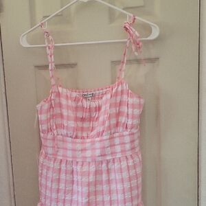 Xtraordinary Pink and White Textured Dress